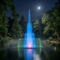 Fuente de Agua Profesional para Exteriores, con Luces LED RGB Programables, para Jardín y Paisajismo