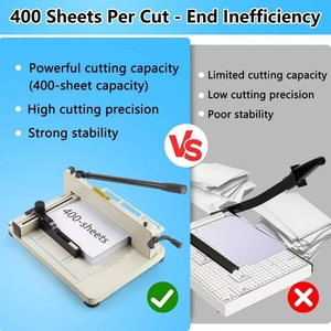 Taglierina Manuale per Carta <span class=keywords><strong>A4</strong></span> Professionale con Lama in Acciaio Resistente e Protezione di Sicurezza per Scrapbooking e Rilegatura Documenti - Product Image 5