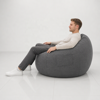 Fauteuil pouf gonflable moderne et imperméable pour salon et usage scolaire, utilisable comme chaise longue ou canapé