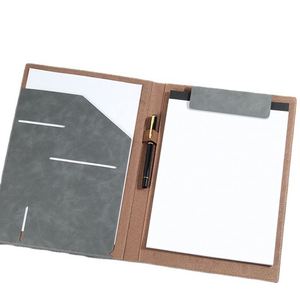 Custom Print Logo Portfolio <b>A4</b> Size Business Conference Pu Leather Presentation Signature Clipboard <b>File</b> Folder - Product Image 1