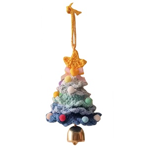 Ornement suspendu en forme de sapin de Noël, fait main au crochet, pendentif clochette en fil tricoté, décoration de Noël pour la maison et la voiture, cadeau de fêtes, 15 styles - Product Image 4