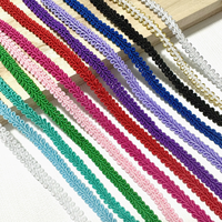 Ruban de 0,8 cm pour accessoires de vêtements et textiles de maison, garnitures à paillettes, dentelle tricotée dorée écologique pour chaussures et sacs