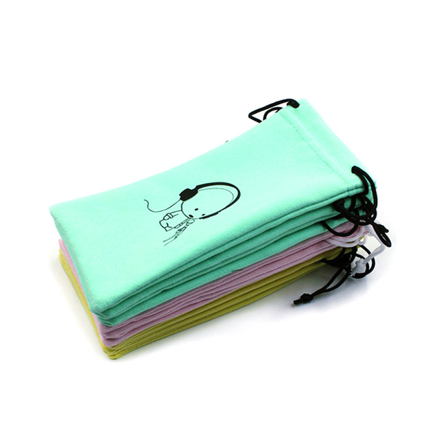 Customized Logo Sunglasses Bag for Sun Glasses, Screen Printed Wholesale Microfiber Sunglass Bag Pouch