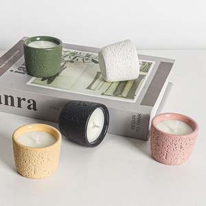 Portavelas de Cemento Creativo para Aromaterapia, Lujoso y Único, Multicolor, Decoración Navideña para Interiores, Portavelas Vacío - Product Image 2