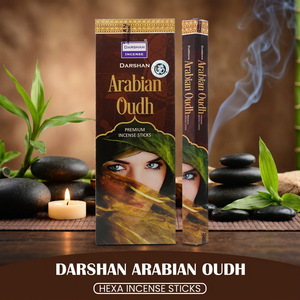 Bâtons d'encens DARSHAN ARABIAN OUDH PREMIUM, pack HEXA, aromatiques, indiens, écologiques, faits à la main, longue durée - Product Image 1
