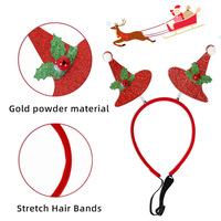 Serre-tête de Noël Pawsun pour animaux de compagnie, motif flocon de neige en feutre, style dessin animé, pour chats et chiens, décorations de fête de fin d'année