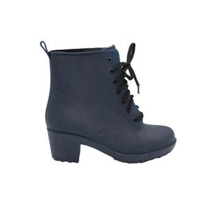 Botas de lluvia de PVC con tacón de cuña para mujer, zapatos antideslizantes con cinta de goma - Product Image 3