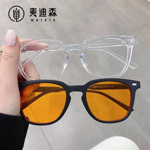 Maidis Square Sunglasses 9339 Yellow Lens Anti Blue Light Women UV400 PC <b>Frame</b> - Product Image 2