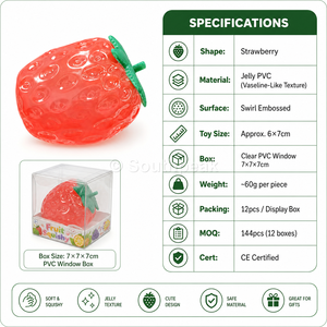 Juguete Antiestrés de Gelatina de <span class=keywords><strong>Vaselina</strong></span> con Forma de Fresa de Southpeak, de Subida Lenta, con Certificación CE EN71, en Caja con Ventana, Fabricación OEM WS - Product Image 3
