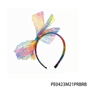 PESENAR 80s Retro Arco Iris Lazo Diadema Vibrante <span class=keywords><strong>Vintage</strong></span> <span class=keywords><strong>Mujer</strong></span> Poliéster Accesorio para el cabello Orgullo Nostalgia Colorido Temático - Product Image 5