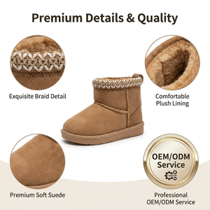 Bottes d'hiver pour bébé en gros d'usine, bottes <span class=keywords><strong>de</strong></span> <span class=keywords><strong>neige</strong></span> classiques brodées pour tout-petits, chaussures à semelle souple et flexible, bottines chaudes pour nourrissons - Product Image 3