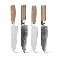 Couteau de chef professionnel de style nouveau, 8 pouces, forgé à la main en acier Damas, manche G10, 67 couches d'acier