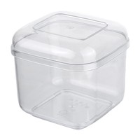 Boîtes carrées rigides transparentes en PS de qualité alimentaire pour le pain, les gâteaux, les biscuits, les bonbons, le stockage des aliments, l'emballage, capacité de 260 ml, personnalisables