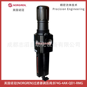 วาล์วลดแรงดันนอร์เกรน B74G-4AK-QD1-RMG 1/4 นิ้ว สำหรับแก๊สอุณหภูมิปกติ - Product Image 2