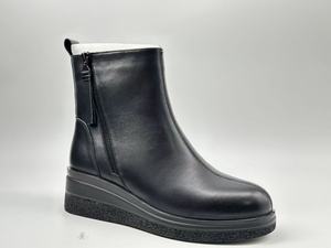 Stivali corti invernali 2023 da donna stile Martin Chelsea <span class=keywords><strong>con</strong></span> tacco a <span class=keywords><strong>zeppa</strong></span> <span class=keywords><strong>con</strong></span> suola spessa in spugna rialzata <span class=keywords><strong>con</strong></span> chiusura a Zip stivaletti - Product Image 5