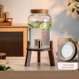 Botella de agua fría con grifo, vidrio resistente a altas temperaturas, almacenamiento de agua para el hogar, botella de agua fría, té de frutas - Product Image 3