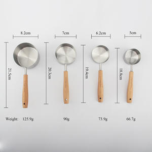 Juego de Utensilios de Medición de Acero Inoxidable de Grado Alimenticio, Cucharas Medidoras, Juego de <span class=keywords><strong>Tazas</strong></span> de Té, <span class=keywords><strong>8</strong></span> Piezas, Ecológico, Metálico - Product Image 5