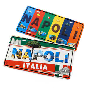 Fabrication sur mesure de plaques d'immatriculation de voiture en métal souvenir touristique de la plage de Naples en aluminium Art Déco, <span class=keywords><strong>aimant</strong></span> de réfrigérateur, <span class=keywords><strong>aimant</strong></span> puissant - Product Image 4