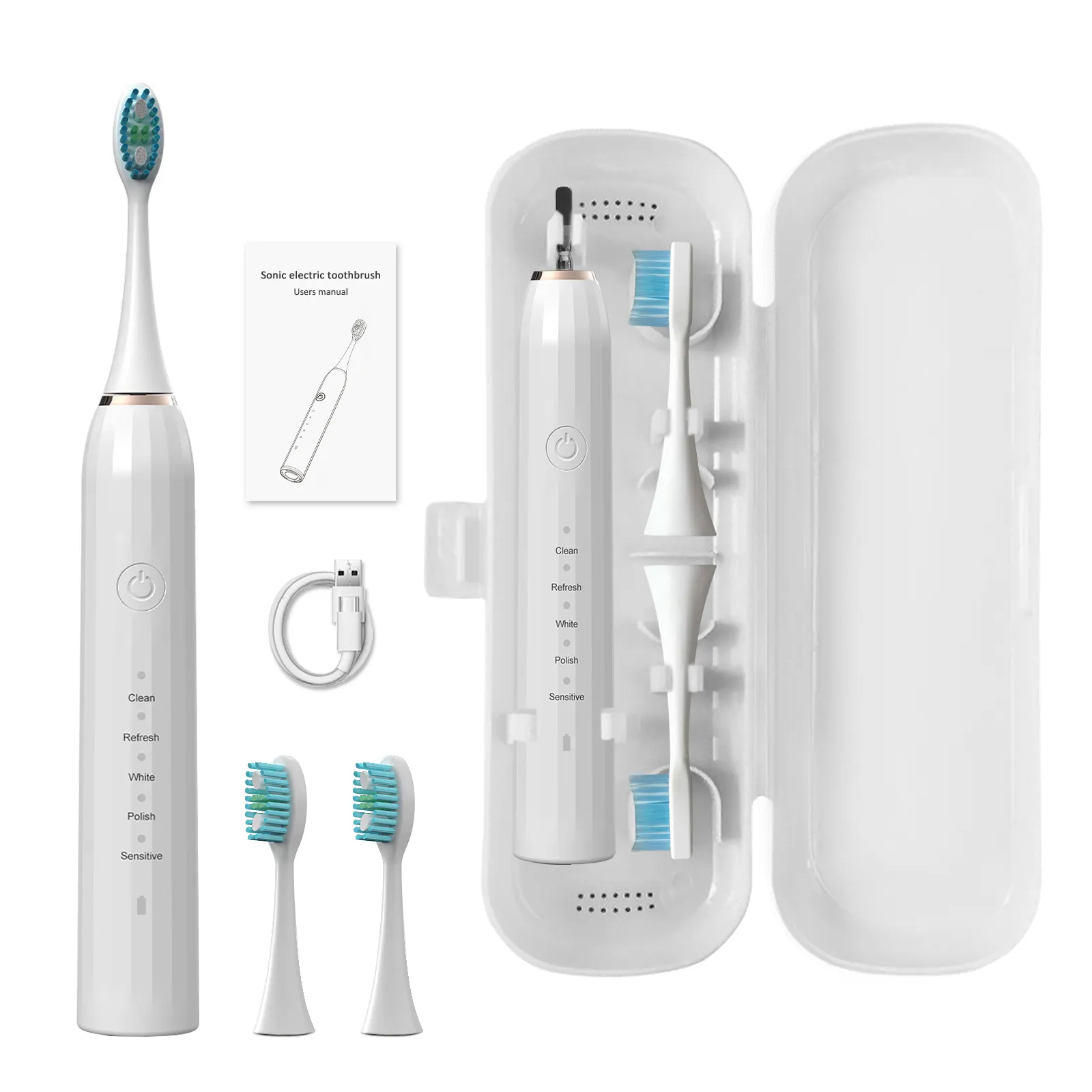 Cheapest Wholesale Usb Type-C Automatic Tooth Cleaner Cordless Oscillating Charging Soft Profesional Adult Electric Toothbrush