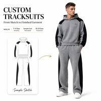 Ensemble sweat à capuche et pantalon de survêtement color block en molleton bouclette épais 450 g/m², coupe oversize, survêtement personnalisé pour homme, vente en gros