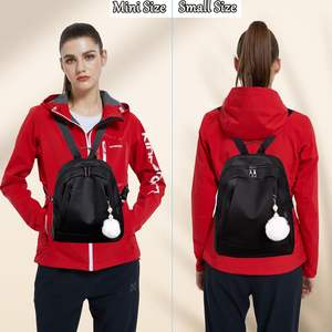 WZCZZHA Mini <span class=keywords><strong>sac</strong></span> à <span class=keywords><strong>dos</strong></span> <span class=keywords><strong>chic</strong></span> pour femmes avec fermeture à glissière <span class=keywords><strong>Sac</strong></span> à <span class=keywords><strong>dos</strong></span> de voyage noir minimaliste avec doublure en polyester - Product Image 3