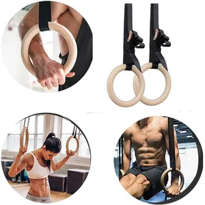 Anneaux de <span class=keywords><strong>gymnastique</strong></span> en bois réglables RS de 32 mm avec sangles numérotées pour l'entraînement de <span class=keywords><strong>gymnastique</strong></span> - Product Image 2