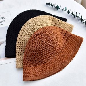 Sombrero de pescador de punto calado para mujer, estilo cubo, transpirable, de malla tejida, personalizado, para verano - Product Image 1