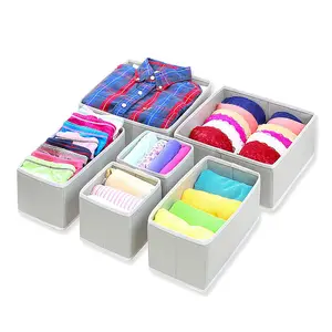 Closet Dresser Drawer Divider Organizer Basket Bins clothing foldable clothes storage box for Underwear Bras