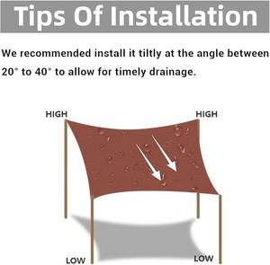 100% Nouveau, HDPE haute densité, 4x5M, 160gsm, rectangulaire, pare-soleil résistant aux UV, imperméable, pour extérieur, patio, jardin, balcon, cour - Product Image 3