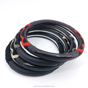 Housse de <span class=keywords><strong>volant</strong></span> de voiture en cuir super fibre de carbone 38cm pour toutes les utilisations de voiture - Product Image 2