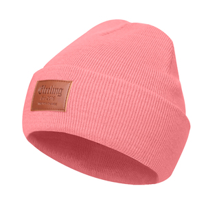 <span class=keywords><strong>Bonnet</strong></span> d'hiver épais et chaud pour <span class=keywords><strong>homme</strong></span>, couleur unie, de luxe, de marque OEM, avec patch Leatch - Product Image 2