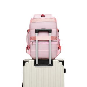 Laptop <b>Backpack</b> For Men 36-55L Multi Function <b>With</b> Laptop <b>Compartment</b> Everyday Use Solid Color Macaron Pink - Product Image 3