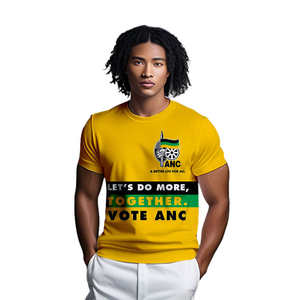 Suministro de fábrica Gahumi, gran oferta, camiseta de Sudáfrica, Campaña de impresión personalizada, camiseta de campaña electoral ANC de Sudáfrica - Product Image 4