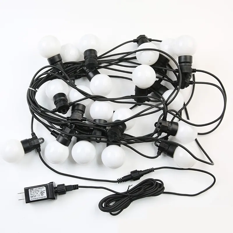 10m 5m Low Voltage Belt Light G50 Connectable White Unbreakable Globe Bulb LED Chain Festoon String