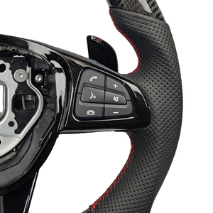 Volant sport modifié en fibre de carbone à étiquette rouge, très vendu, pour Mercedes Benz C GLC E S CLS <span class=keywords><strong>AMG</strong></span> ZC-205-P-1234 - Product Image 3