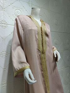 Robe longue <span class=keywords><strong>en</strong></span> velours brodé à capuche, col <span class=keywords><strong>en</strong></span> V, manches longues, style musulman, taille S-2XL, Moyen-Orient, Dubaï, couleur <span class=keywords><strong>champagne</strong></span> - Product Image 4