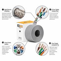 Câble LAN FTP Cat6 de 305 m de qualité supérieure, fiable, en CCA, pour câblage structuré, ligne Ethernet haute vitesse