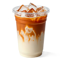 Café glacé à emporter Latte jus Smoothie verre 16 onces 12oz emballage en plastique jetables PET tasses transparentes avec couvercle boisson froide