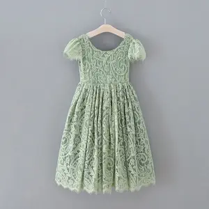 Witte Rode Jurk Voor Groen Kind Meisje Getrouwd Koreaanse Zomer Prinses Feest Baby Kant Tutu Kids Jurken Voor Meisjes