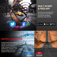Caméra de tableau de bord USB C pour voiture avec enregistrement Wifi GPS, carte mémoire 128 Go, 4 canaux, caméra avant et arrière avec filtre CPL