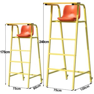 Sedia da Arbitro Portatile in Ghisa Resistente ai Graffi, Impermeabile e con Ruote per <span class=keywords><strong>Allenamento</strong></span> di Badminton, Tennis e Pallavolo - Product Image 2