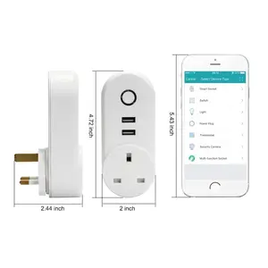 Factory Promotion Google Home UK Wifi Enabled Smart Alexa Socket Smart Plug 3ピンスイッチPower Electric Zigbee Tuya APPスイッチ