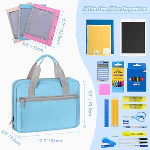 กระเป๋าใส่ <span class=keywords><strong>iPad</strong></span> รุ่น Yarwo 2026 แบบอัพเกรด พร้อมซิป 3 ช่องใส่ดินสอ หลายช่องใส่ของ ปกผ้าบุอย่างดี สำหรับ <span class=keywords><strong>iPad</strong></span> 12.9 นิ้ว เหมาะสำหรับใช้ในโรงเรียน/สำนักงาน สีฟ้า - Product Image 5