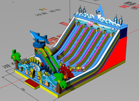 Équipement de jeu intérieur sur le thème de l'océan, toboggan sec commercial, aire de jeux pour enfants, centre de jeux doux, ensemble de toboggans d'escalade