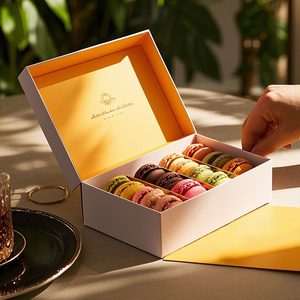 Custom Logo Eco-friendly Magnetic Closure Recycled Materials Luxury Rigid Gift <b>Box</b> for Macaron Cookie Pastry Donut Candy - Product Image 6