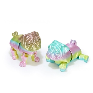 Jouet articulé imprimé en 3D coloré, adorable pug, petit chien, décorations de bureau - Product Image 3