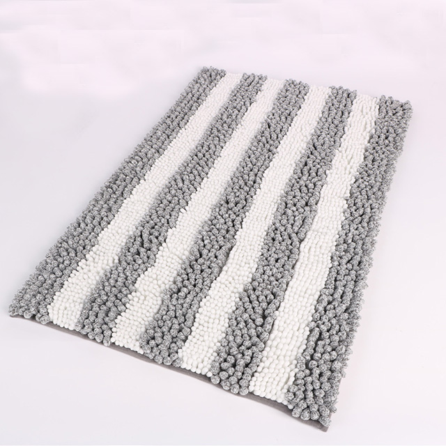 Высококачественный серый синель, нескользящий коврик для ванной