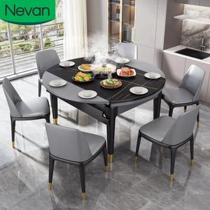 Ensemble de meubles de salle <span class=keywords><strong>à</strong></span> manger de style nordique, en bois massif et extensible, <span class=keywords><strong>table</strong></span> avec chaises, bon marché, 2 pièces - Product Image 1