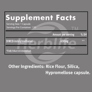 OEM ขายดี - ปรับแต่งได้ - DIM (ไดอินโดลิลมีเทน) ผสมไบโอเพอรีน 300 มก. 120 แคปซูลสำหรับผู้ทานมังสวิรัติ - ใช้ได้นานถึง 4 เดือน - Product Image 2