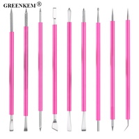 Empujador de Cutículas de Doble Punta de Acero Inoxidable y Silicona, Herramienta para el Cuidado de las Uñas, Exfoliante de Piel Muerta y Removedor de Gel
